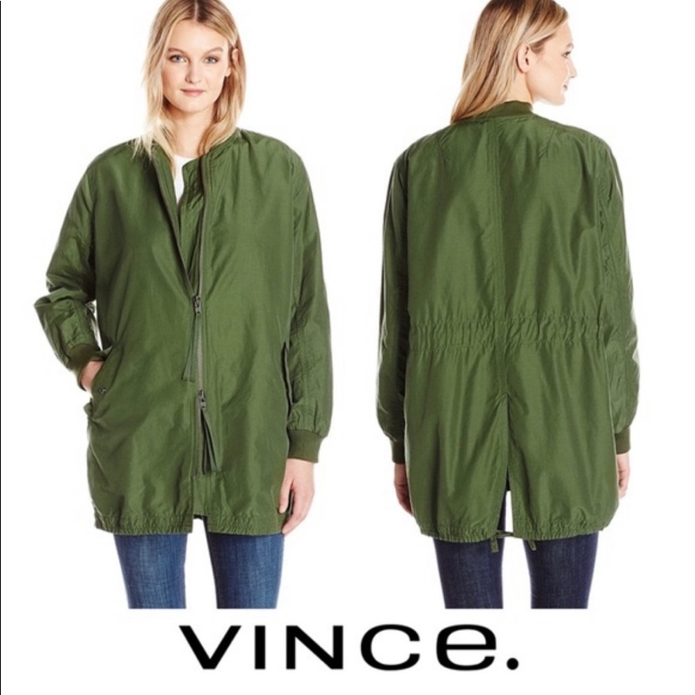 Vince Army Green Bomber Jacket